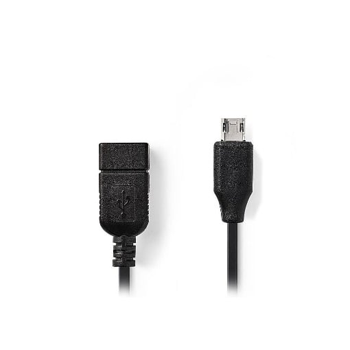 ΚΑΛΩΔΙΟ OTG, USB HIGH-SPEED - USB MICRO B 0.2m NEDIS CCGP60515BK02