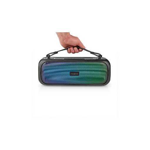 ΦΟΡΗΤΟ TWS ΗΧΕΙΟ BLUETOOTH 30W ΜΕ ΑΦΑΙΡΟΥΜΕΝΗ ΔΕΡΜΑΤΙΝΗ ΛΑΒΗ ΜΕΤΑΦΟΡΑΣ NEDIS SPBB316BK