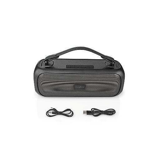 ΦΟΡΗΤΟ TWS ΗΧΕΙΟ BLUETOOTH 30W ΜΕ ΑΦΑΙΡΟΥΜΕΝΗ ΔΕΡΜΑΤΙΝΗ ΛΑΒΗ ΜΕΤΑΦΟΡΑΣ NEDIS SPBB316BK