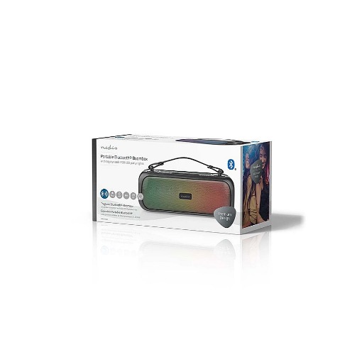 ΦΟΡΗΤΟ TWS ΗΧΕΙΟ BLUETOOTH 30W ΜΕ ΑΦΑΙΡΟΥΜΕΝΗ ΔΕΡΜΑΤΙΝΗ ΛΑΒΗ ΜΕΤΑΦΟΡΑΣ NEDIS SPBB316BK