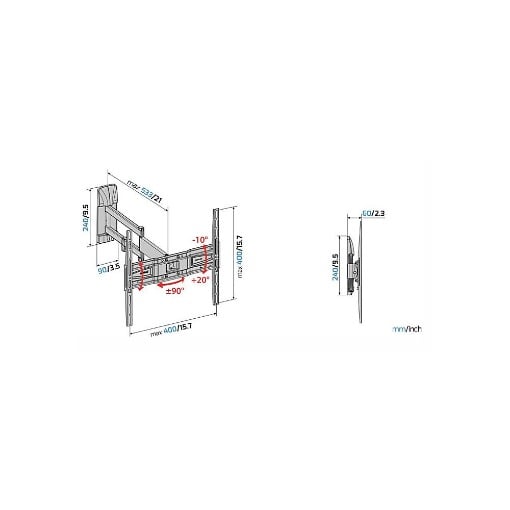 MELICONI SLIMSTYLE PLUS 400 SDR ΒΑΣΗ ΤΗΛΕΟΡΑΣΗΣ ΜΕ ΒΡΑΧΙΟΝΑ