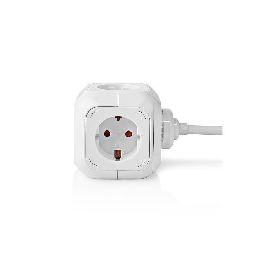 ΠΟΛΥΠΡΙΖΟ ΣΕ ΣΧΗΜΑ ΚΥΒΟΥ 4 ΘΕΣΕΩΝ+2 ΘΥΡΕΣ USB NEDIS EXSOC415UFWT 1,5m (ΛΕΥΚΟ)
