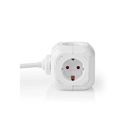 ΠΟΛΥΠΡΙΖΟ ΣΕ ΣΧΗΜΑ ΚΥΒΟΥ 4 ΘΕΣΕΩΝ+2 ΘΥΡΕΣ USB NEDIS EXSOC415UFWT 1,5m (ΛΕΥΚΟ)