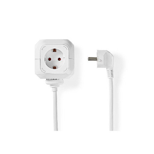 ΠΟΛΥΠΡΙΖΟ ΣΕ ΣΧΗΜΑ ΚΥΒΟΥ 4 ΘΕΣΕΩΝ+2 ΘΥΡΕΣ USB NEDIS EXSOC415UFWT 1,5m (ΛΕΥΚΟ)