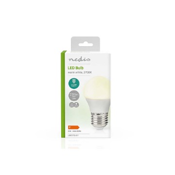 ΛΑΜΠΑ LED E27 ,  G45 ,  2.8W  ΘΕΡΜΟ ΛΕΥΚΟ ΦΩΣ ΚΑΙ 250 LUMEN NEDIS LBE27G451