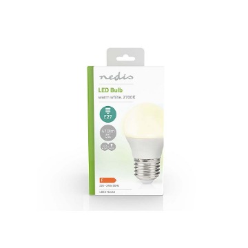 ΛΑΜΠΑ LED , E27 , G45 , 4.9W ΘΕΡΜΟ ΛΕΥΚΟ ΦΩΣ ΚΑΙ 470 LUMEN NEDIS LBE27G452