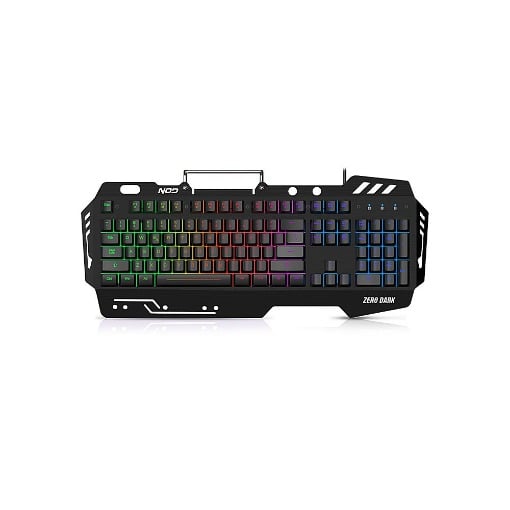 ΕΝΣΥΡΜΑΤΟ GAMING ΠΛΗΚΤΡΟΛΟΓΙΟ ΜΕ RGB LED, ΕΠΙΦΑΝΕΙΑ ΑΠΟ ΑΛΟΥΜΙΝΙΟ, PALM REST ΚΑΙ ΒΑΣΗ ΣΤΗΡΙΞΗΣ ΚΙΝΗΤΟΥ NOD ZERO DARK