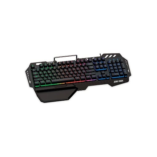 ΕΝΣΥΡΜΑΤΟ GAMING ΠΛΗΚΤΡΟΛΟΓΙΟ ΜΕ RGB LED, ΕΠΙΦΑΝΕΙΑ ΑΠΟ ΑΛΟΥΜΙΝΙΟ, PALM REST ΚΑΙ ΒΑΣΗ ΣΤΗΡΙΞΗΣ ΚΙΝΗΤΟΥ NOD ZERO DARK