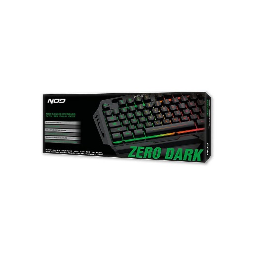 ΕΝΣΥΡΜΑΤΟ GAMING ΠΛΗΚΤΡΟΛΟΓΙΟ ΜΕ RGB LED, ΕΠΙΦΑΝΕΙΑ ΑΠΟ ΑΛΟΥΜΙΝΙΟ, PALM REST ΚΑΙ ΒΑΣΗ ΣΤΗΡΙΞΗΣ ΚΙΝΗΤΟΥ NOD ZERO DARK