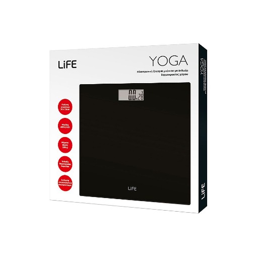 ΓΥΑΛΙΝΗ ΗΛΕΚΤΡΟΝΙΚΗ ΖΥΓΑΡΙΑ ΜΠΑΝΙΟΥ LIFE YOGA