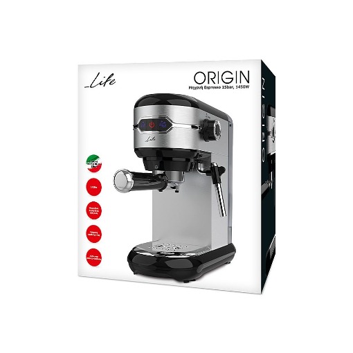 ΜΗΧΑΝΗ ESPRESSO-CAPPUCCINO 15BAR 1450W LIFE ORIGIN