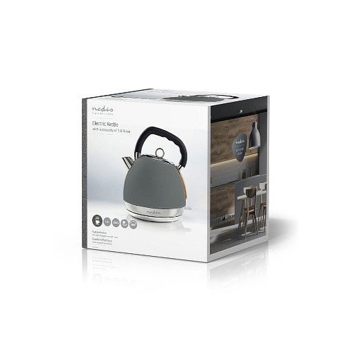 ΒΡΑΣΤΗΡΑΣ 1.8L  2.200W NEDIS KAWK520EGY ΣΕ ΓΚΡΙ SOFT-TOUCH ΧΡΩΜΑ