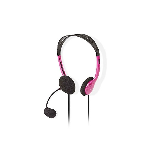 ΣΤΕΡΕΟΦΩΝΙΚΟ ON-EAR HEADSET ΡΟΖ ΜΕ ΣΥΝΔΕΣΗ 2x3,5mm NEDIS CHST100PK