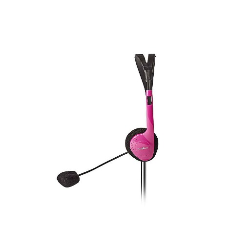 ΣΤΕΡΕΟΦΩΝΙΚΟ ON-EAR HEADSET ΡΟΖ ΜΕ ΣΥΝΔΕΣΗ 2x3,5mm NEDIS CHST100PK