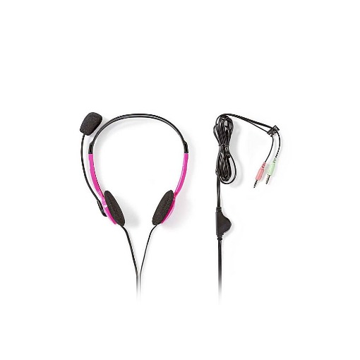 ΣΤΕΡΕΟΦΩΝΙΚΟ ON-EAR HEADSET ΡΟΖ ΜΕ ΣΥΝΔΕΣΗ 2x3,5mm NEDIS CHST100PK