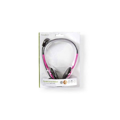 ΣΤΕΡΕΟΦΩΝΙΚΟ ON-EAR HEADSET ΡΟΖ ΜΕ ΣΥΝΔΕΣΗ 2x3,5mm NEDIS CHST100PK