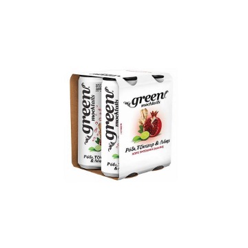 GREEN MOCKTAILS ΡΟΔΙ GINGER LIME 330ml - (4PACK)