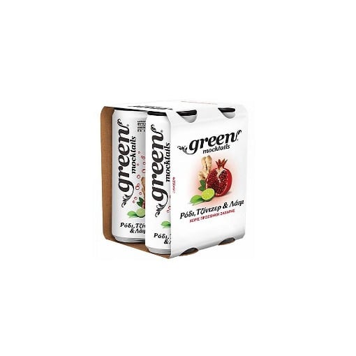 GREEN MOCKTAILS ΡΟΔΙ GINGER LIME 330ml - (4PACK)