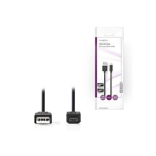 ΚΑΛΩΔΙΟ USB HIGH-SPEED A - MICRO B USB 5m NEDIS CCGP60500BK50