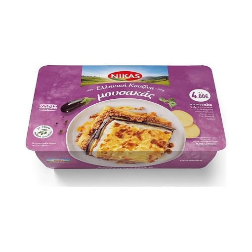 ΝΙΚΑΣ ΕΛΛΗΝΙΚΗ ΚΟΥΖΙΝΑ ΜΟΥΣΑΚΑΣ Π.Τ.4€ 350gr 