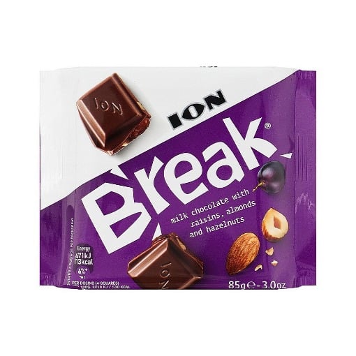 ΙΟΝ BREAK ΣΟΚΟΛΑΤΑ ΓΑΛΑΚΤΟΣ 85g - (ΣΤΑΦΙΔΕΣ & ΞΗΡΟΙ ΚΑΡΠΟΙ)