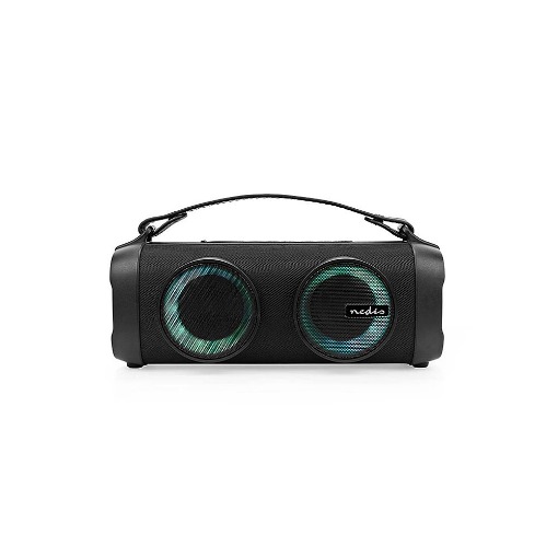 ΦΟΡΗΤΟ TWS ΗΧΕΙΟ BLUETOOTH 24W ΜΕ ΔΕΡΜΑΤΙΝΗ ΛΑΒΗ ΜΕΤΑΦΟΡΑΣ NEDIS SPBB306BK