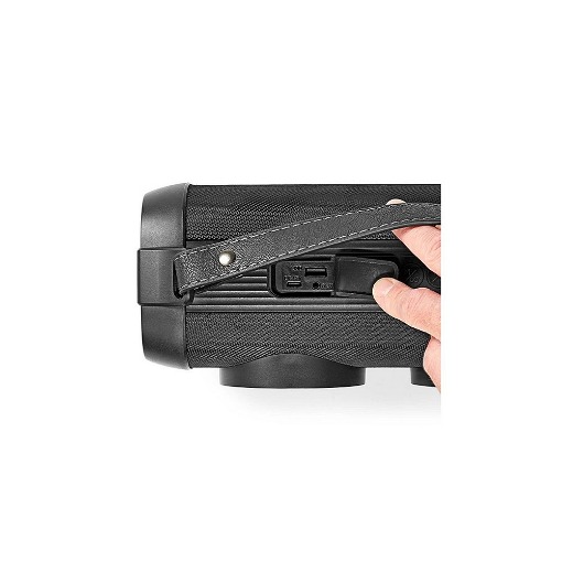 ΦΟΡΗΤΟ TWS ΗΧΕΙΟ BLUETOOTH 24W ΜΕ ΔΕΡΜΑΤΙΝΗ ΛΑΒΗ ΜΕΤΑΦΟΡΑΣ NEDIS SPBB306BK