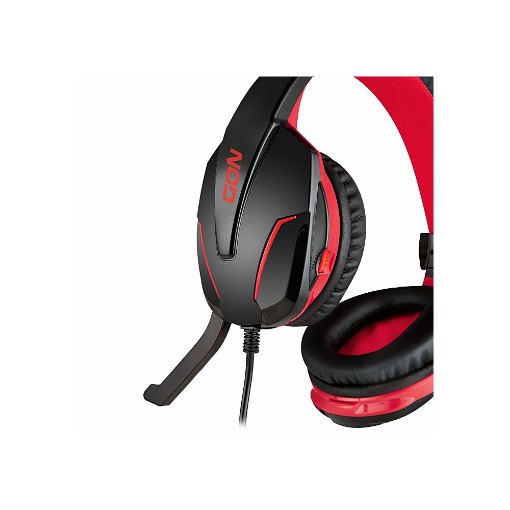 GAMING HEADSET ΜΑΥΡΟ ΜΕ ΡΥΘΜΙΖΟΜΕΝΟ ΜΙΚΡΟΦΩΝΟ ΚΑΙ ΚΟΚΚΙΝΟ LED ΦΩΤΙΣΜΟ NOD GROUND POUNDER