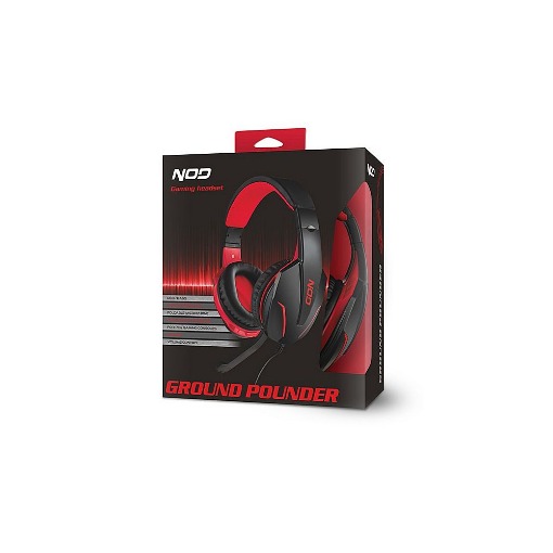 GAMING HEADSET ΜΑΥΡΟ ΜΕ ΡΥΘΜΙΖΟΜΕΝΟ ΜΙΚΡΟΦΩΝΟ ΚΑΙ ΚΟΚΚΙΝΟ LED ΦΩΤΙΣΜΟ NOD GROUND POUNDER