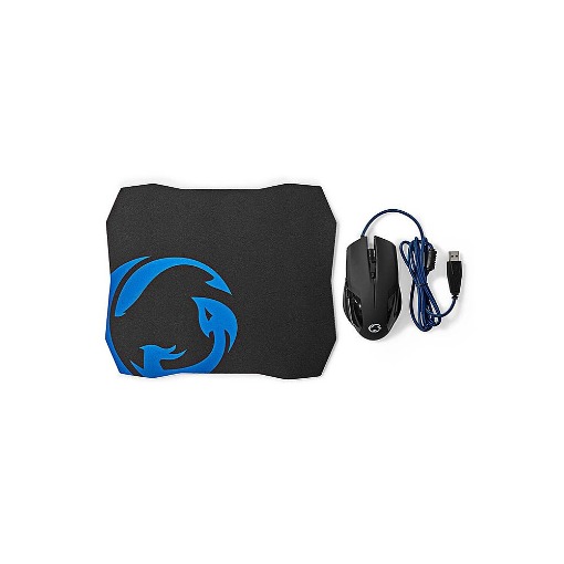 GAMING ΣΕΤ ΜΕ ΕΝΣΥΡΜΑΤΟ ΠΟΝΤΙΚΙ ΚΑΙ MOUSEPAD NEDIS GMMP110BK