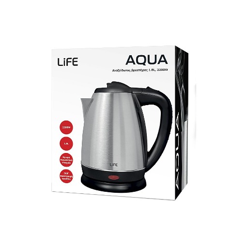 ΒΡΑΣΤΗΡΑΣ ΑΝΟΞΕΙΔΩΤΟΣ LIFE AQUA 1.8L, 2.200W.