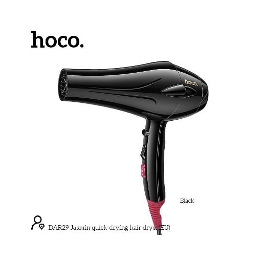 HOCO DAR29 JASMIN ΠΙΣΤΟΛΑΚΙ ΜΑΛΛΙΩΝ, 2400W, 3 ΣΚΑΛΕΣ, ΜΑΥΡΟ
