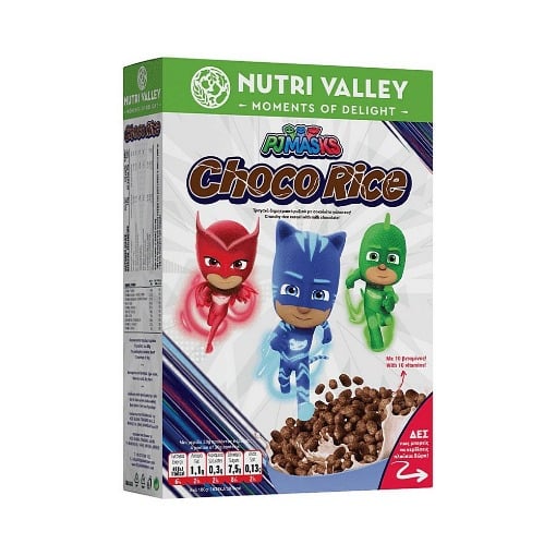 NUTRI VALLEY ΔΗΜΗΤΡΙΑΚΑ PJ MASKS CHOCO RICE 375gr