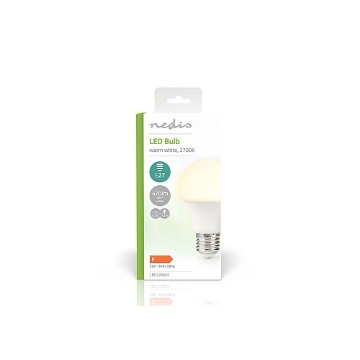 ΛΑΜΠΑ LED , Ε27 , Α60, 4.9W ΘΕΡΜΟ ΛΕΥΚΟ ΦΩΣ ΚΑΙ 470 LUMEN NEDIS LBE27A601