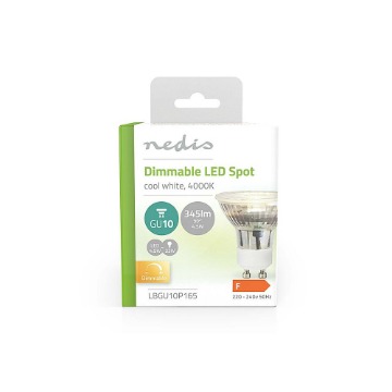ΛΑΜΠΑ LED ,GU10 , 4.5W , ΨΥΧΡΟ ΛΕΥΚΟ ΦΩΣ ΚΑΙ 345 LUMEN NEDIS LBGU10P165