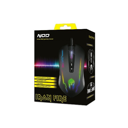 ΕΝΣΥΡΜΑΤΟ RGB GAMING MOUSE ΜΕ ΑΝΑΛΥΣΗ ΕΩΣ 3.200 DPI, NOD IRON FIRE