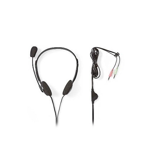 ΣΤΕΡΕΟΦΩΝΙΚΟ ON-EAR HEADSET ΜΕ ΣΥΝΔΕΣΗ 2x3,5mm NEDIS CHST100BK