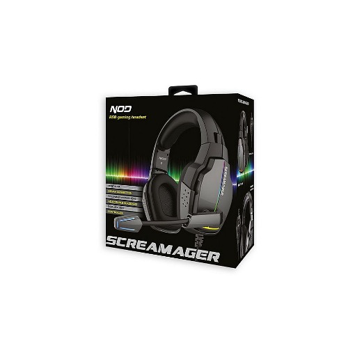 GAMING HEADSET ΜΕ ΑΝΑΔΙΠΛΟΥΜΕΝΟ ΜΙΚΡΟΦΩΝΟ ΚΑΙ RAINBOW RGB LED ΦΩΤΙΣΜΟ NOD SCREAMAGER