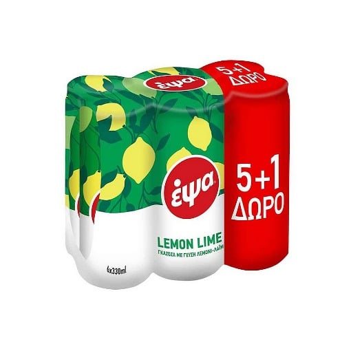 ΕΨΑ LEMON LIME ΓΚΑΖΟΖΑ ΚΟΥΤΙ 330ml - (6PACK)