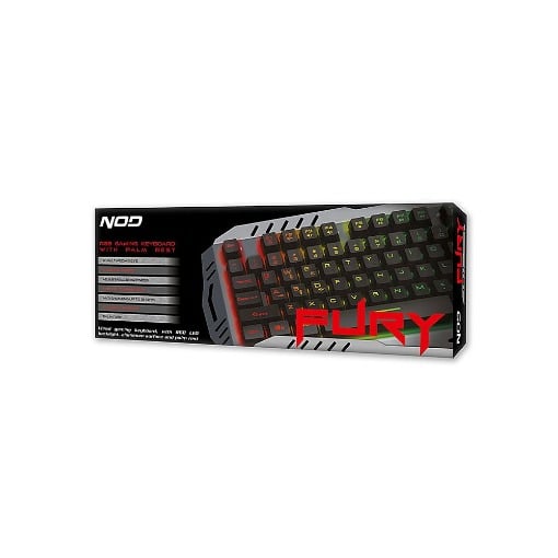 ΕΝΣΥΡΜΑΤΟ GAMING ΠΛΗΚΤΡΟΛΟΓΙΟ ΜΕ RGB LED, ΕΠΙΦΑΝΕΙΑ ΑΠΟ ΑΛΟΥΜΙΝΙΟ ΚΑΙ PALM REST NOD FURY