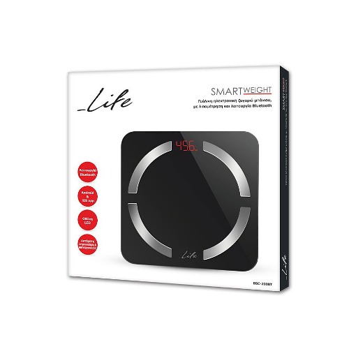 ΗΛΕΚΤΡΟΝΙΚΗ ΖΥΓΑΡΙΑ ΜΠΑΝΙΟΥ ΜΕ BLUETOOTH LIFE SMARTWEIGHT BT