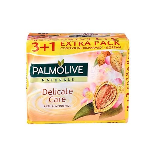 PALMOLIVE ΣΑΠΟΥΝΙ 90gr.  (3+1 ΔΩΡΟ)-(CAREZZA DELICATA/MANDORLA)