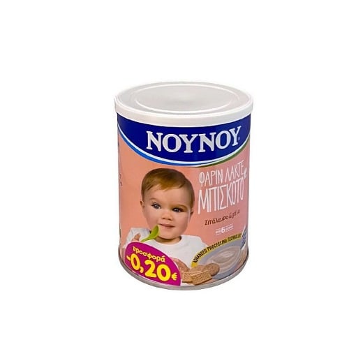 ΝΟΥΝΟΥ ΦΑΡΙΝ ΛΑΚΤΕ 300gr. - (ΜΠΙΣΚΟΤΟ) (-0,20€)