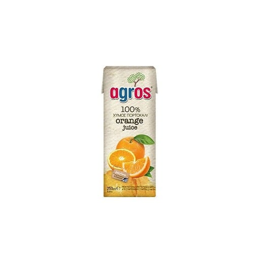 AGROS ΧΥΜΟΣ 250ml - (100% ΠΟΡΤΟΚΑΛΙ)