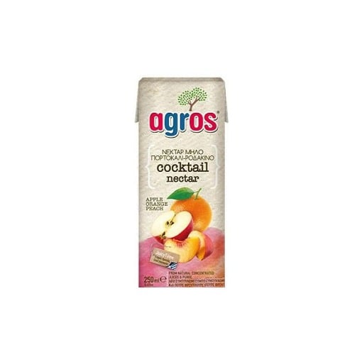 AGROS ΧΥΜΟΣ 250ml - (ΜΗΛΟ-ΠΟΡΤΟΚΑΛΙ-ΡΟΔΑΚΙΝΟ)(3 ΦΡΟΥΤΑ ΚΟΚΤΕΙΛ)