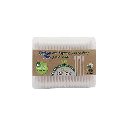 COTTON PLUS ΩΤΟΚΑΘΑΡΙΣΤΕΣ 200ΤΜΧ - (KAΣETINA) (PAPER STICK)