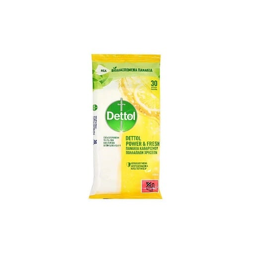 DETTOL ΜΑΝΤΗΛΑΚΙΑ 30τεμ. - (LEMON)