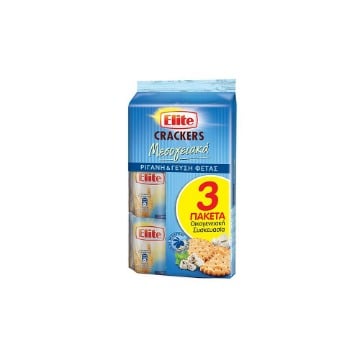 ELITE CRACKERS ΜΕΣΟΓΕΙΑΚΑ (3x105gr.) - (ΦΕΤΑ & ΡΙΓΑΝΗ)