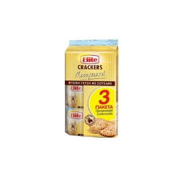 ELITE CRACKERS ΜΕΣΟΓΕΙΑΚΑ (3x105gr.) - (ΦΥΣΙΚΗ)