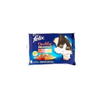 FELIX DOUBLY DELICIOUS ΓΑΤΟΤΡΟΦΗ ΣΕ ΖΕΛΕ (4x85gr.) - (ΠΟΙΚΙΛΙΑ ΚΡΕΑΤΙΚΩΝ)